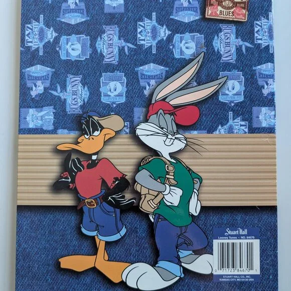 Looney Tunes Vintage 1997 School Folders Bugs Bunny + Daffy Duck - Picture 2 of 5